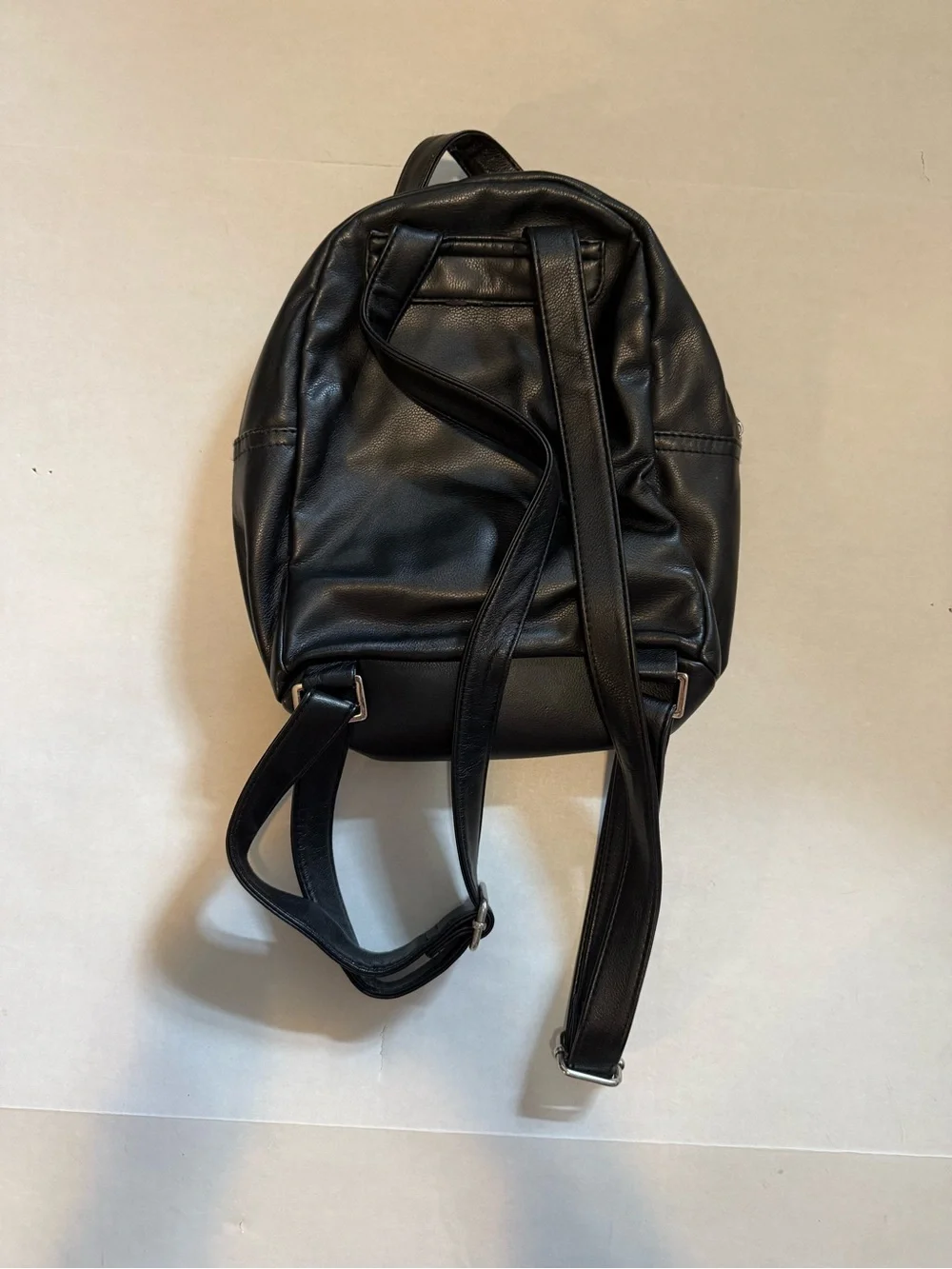 wild fable Black Quilted Faux Leather Backpack